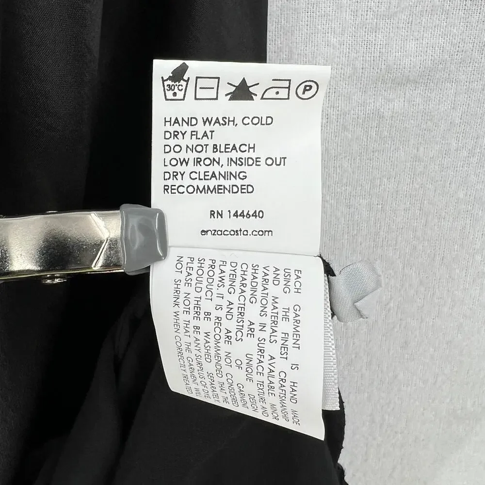ENZA COSTA Satin Bias Cut Skirt Womens Small 1 Black Midi Pull on Slip Maxi NWOT - Picture 12 of 16